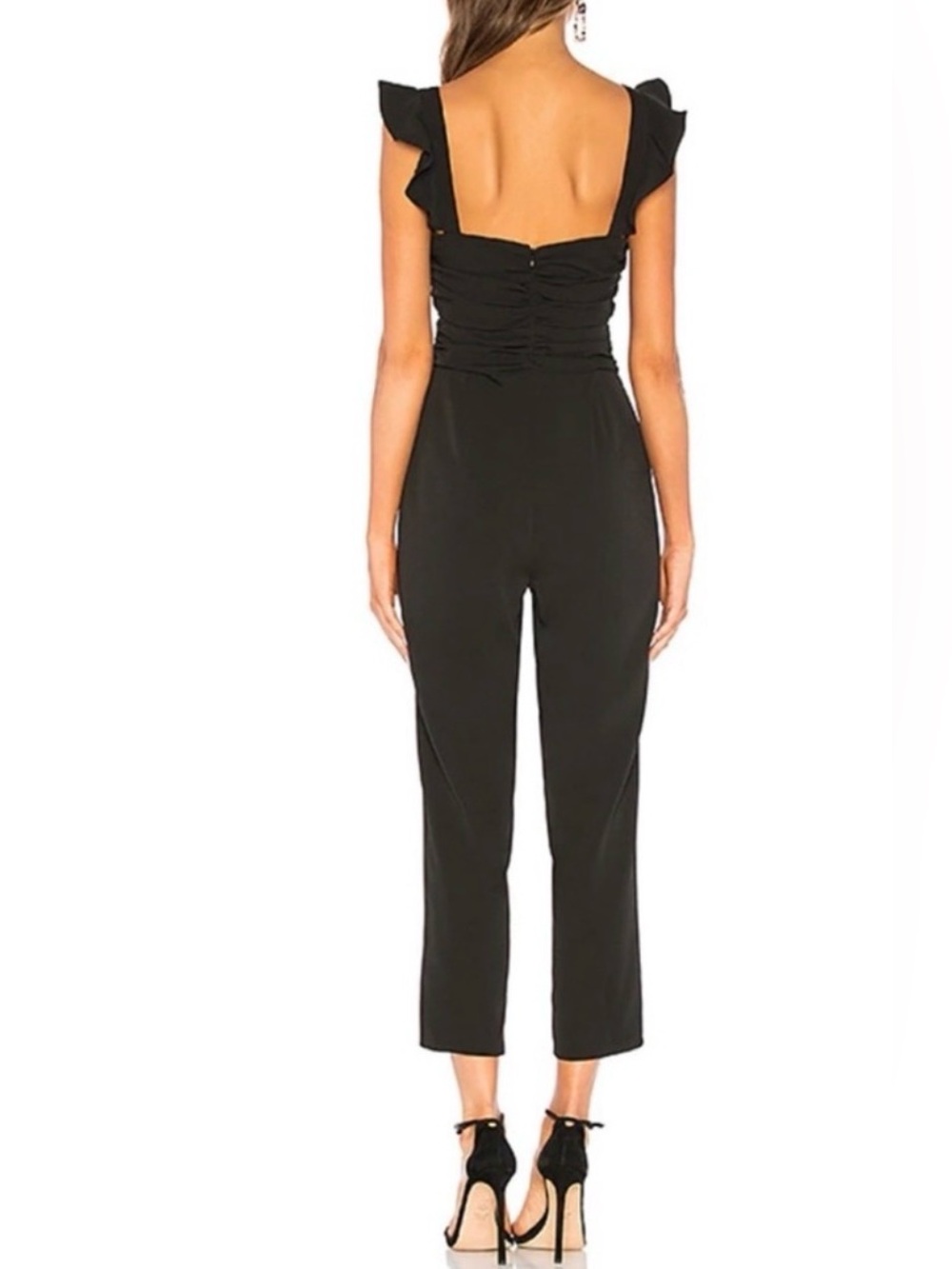 Lovers + Friends Know Jumpsuit Size Medium Ruffle Sleeves - Picture 3 of 8